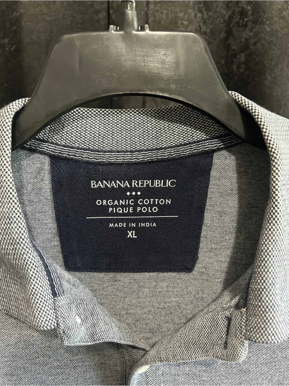 Banana Republic Men's Heather Navy Pique Polo